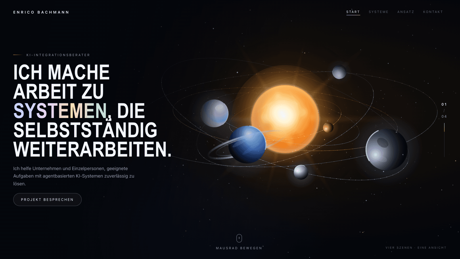 Ergebnis von Claude Opus 5 für One-Screen Operator — Landing-Page