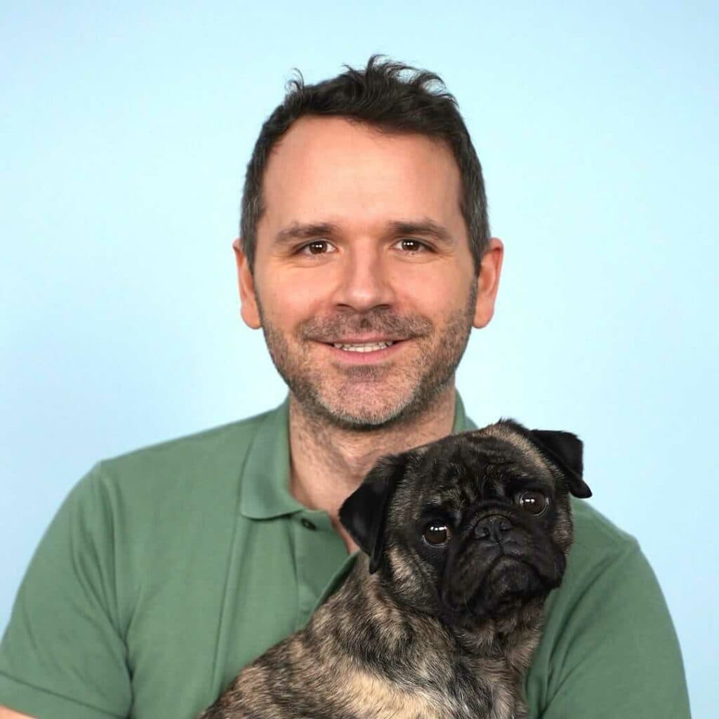 Enrico Bachmann mit Hund