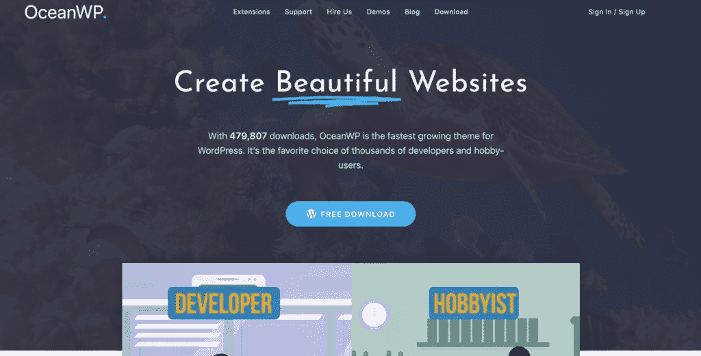 ocean wp homepage
